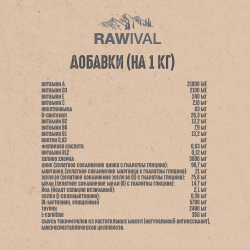 Сухой корм RAWIVAL для стерилизованных кошек с уткой и индейкой - 0,4 кг