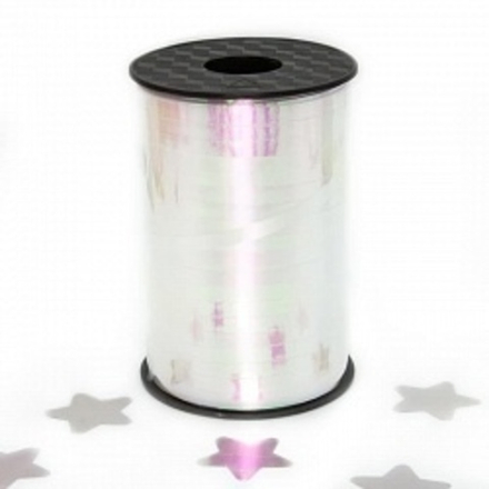 Лента полипропиленовая (0,5 см*250 м) Северное сияние, Белый, Голография, 1 шт.