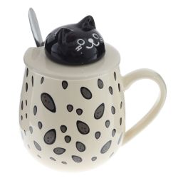 GAEM Кружка с крышкой и ложкой, 350 мл, L13 W9 H13 см, 4в.