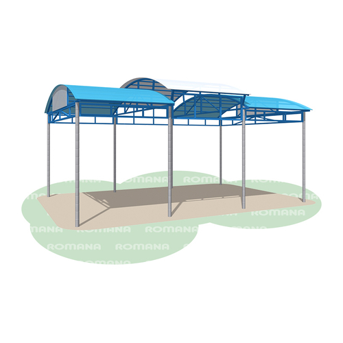 Теневой навес 6000 х 4000 Romana 301.11.00 (бетонируемый, ступенчатая крыша, без пола)