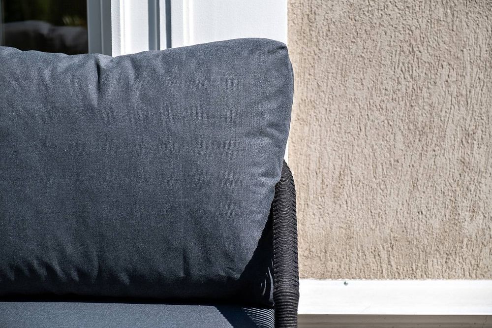 "Верона" лаунж-зона 5-местная плетеная из роупа (веревки), каркас алюминиевый темно-серый, роуп темно-серый