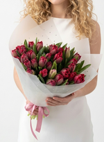 31 пионовидный бордовый тюльпан