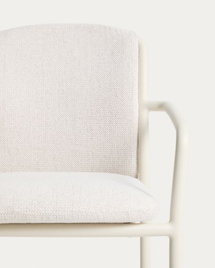 Уличный стул Linosa из бежевого алюминия с бежевой подушкой