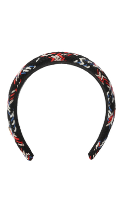 Твидовый ободок черный с цветными нитями