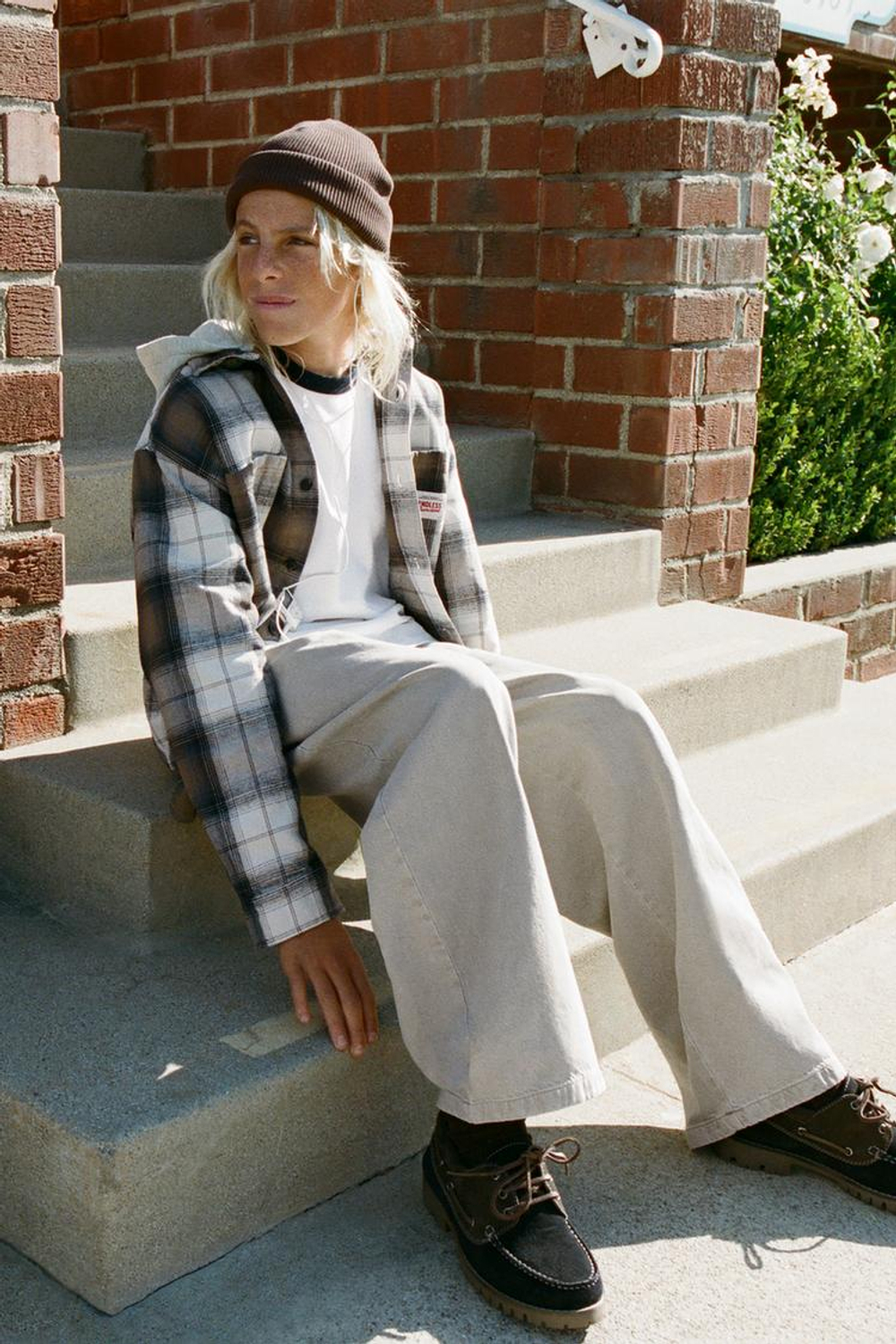 ZARA БРЮКИ BAGGY ИЗ САРЖИ, КАМЕННО-СЕРЫЙ