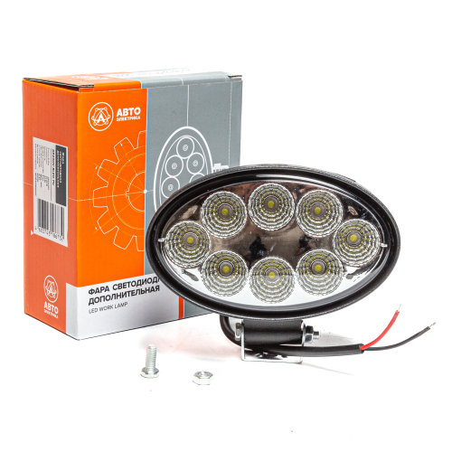 Фара светодиодная дополнительная, овальная 140*57*105, рассеянный свет, 8 диодов, крепление по центру, 24 Вт, 10-30 В