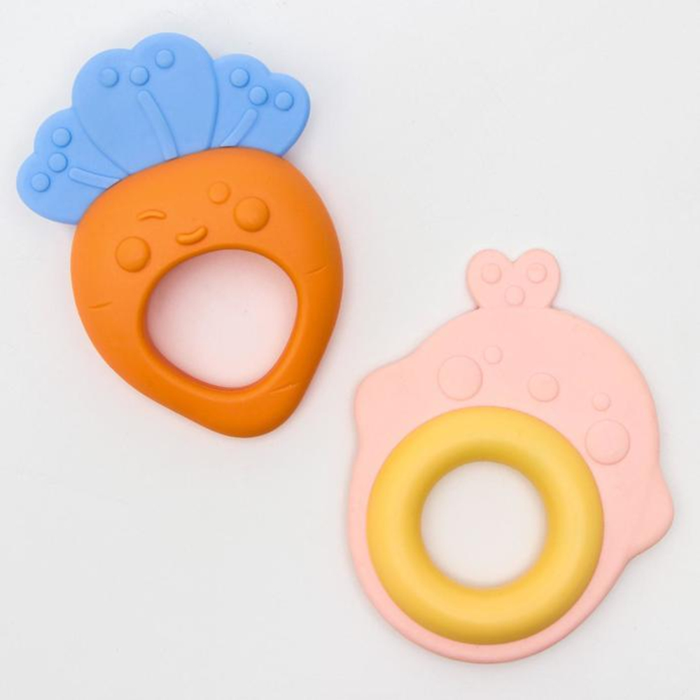 4754407 Набор прорезывателей с погремушкой «Овощной микс», 2 шт