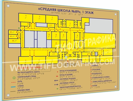 Тактильная мнемосхема ORG8 470х610х8 мм. Полноцветная