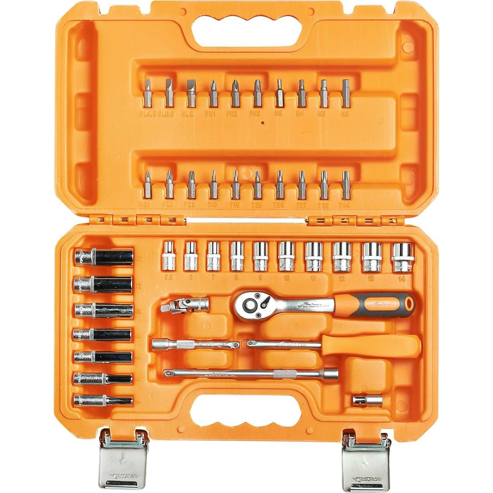 Набор головок и принадлежностей 43пр. (головки 1/4") пласт.кейс AT-43-01 AIRLINE