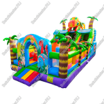 Коммерческий надувной батут "Хамелеон и динозавры" 9х5х5 м