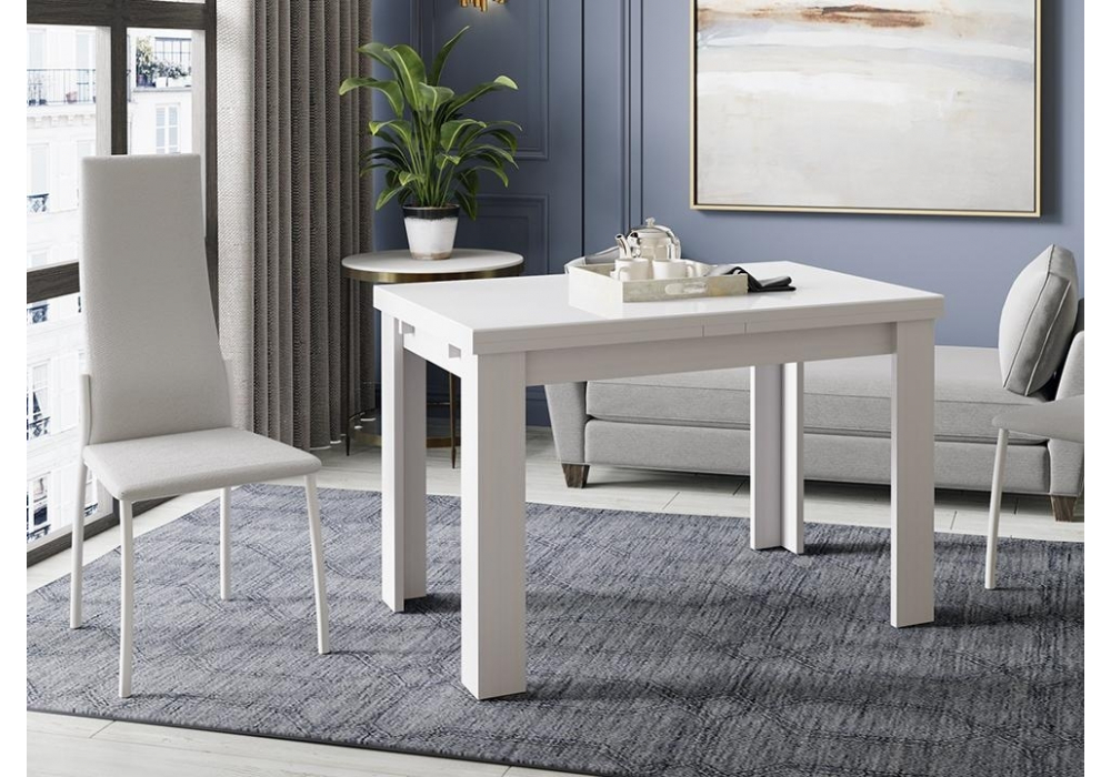 Стол стеклянный Woodville Норман тип 1 белый, стекло белый глянец