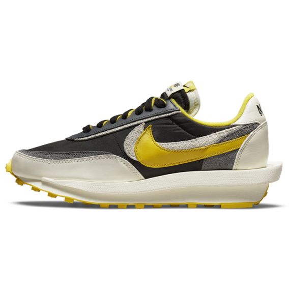 Sacai x Nike LDWaffle black and bright citron