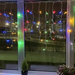 ENOB-2M ЭРА Гирлянда LED Бахрома 2м*1м мультиколор, 24V, IP44 | Гирлянды