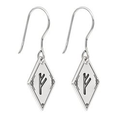 Руна Феху - ювелирные серьги из серебра 925 пробы