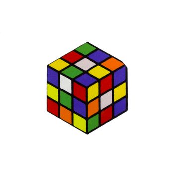 Деревянный значок. Кубик Рубика