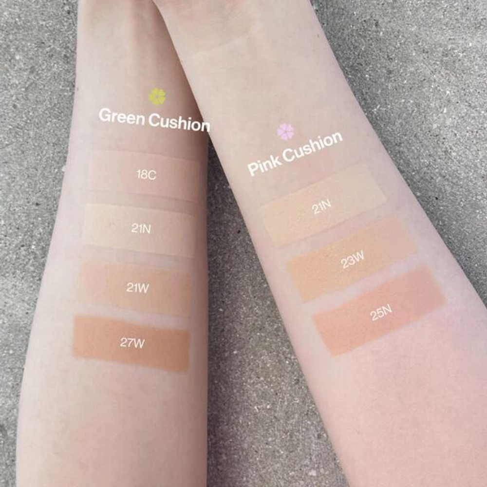 Тональный кушон с сатиновым финишем Unleashia Healthy-Green Cushion SPF30 PA++ #18C SeaShell, 15г