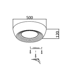 7715/54L AVRA LED SN 590 Светильник металл/акрил/белый/черный LED 54Вт 3000-6500К D500 IP20 пульт ДУ CRONUS