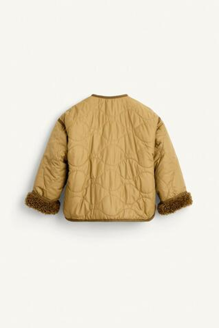 ZARA СТЕГАНАЯ КУРТКА, СВЕТЛЫЙ ХАКИ