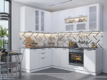 Угловая модульная кухня Флэт Плюс-02 White In 2S - Белый 2340*1700/2400*600