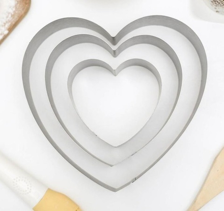 Набор форм для выпечки «Сердце», 3 шт