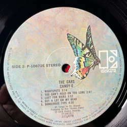 Винтажная виниловая пластинка LP The Cars Candy O (Japan 1979) (Obi) Night Spots