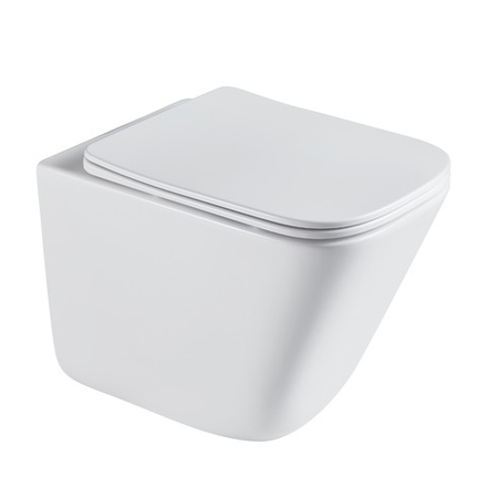 Унитаз подвесной Grossman GR-4479SQC Tornado безободковый с тонким сиденьем 490x340x385