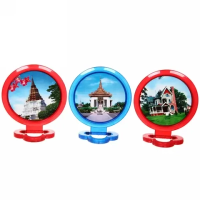 Зеркало настольное в пластиковой оправе «Эстетика» круг, подвесное, цвет микс, d-16,5см (Стикер на минивложение15шт)