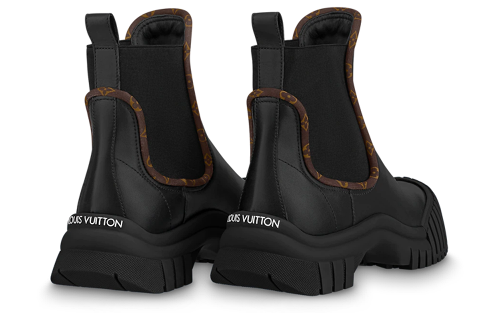 LOUIS VUITTON Ruby Flat Ankle Boots "Black" Women"s