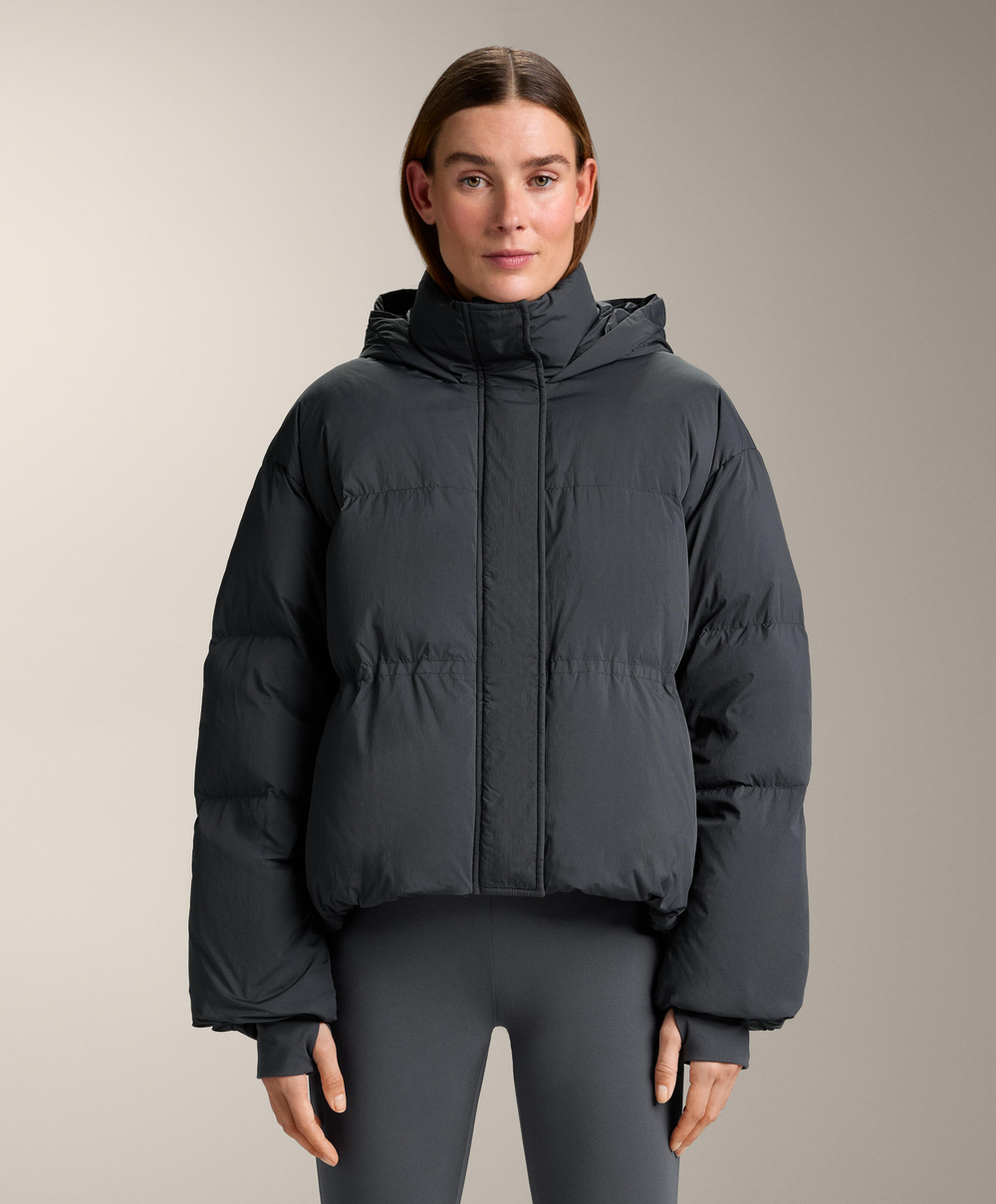 Oysho Короткая куртка с наполнителем из 100% пуха, асфальтовый
