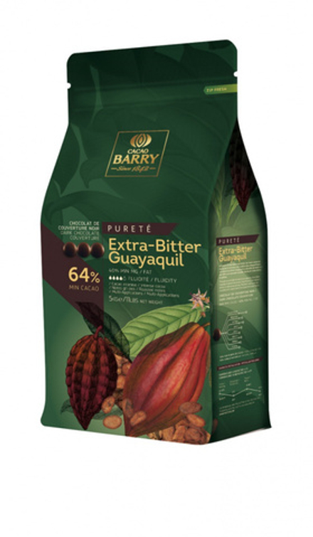 Шоколад Cacao Barry EXTRA BITTER GUAYAQUIL 64% Горький (Пакет 5 кг)