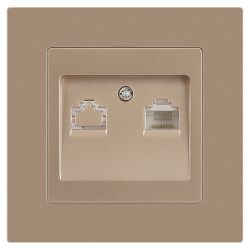 Розетка Intro Accent 6-303-04 информационная RJ45 IP20 СУ шампань