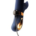 Темно-синий вибратор-кролик Atropos - 23 см. (Цвет: темно-синий)