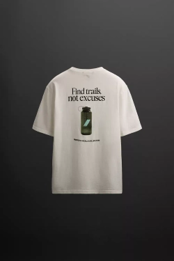 ZARA ФУТБОЛКА С ПРИНТОМ NALGENE ®, БЕЛЫЙ