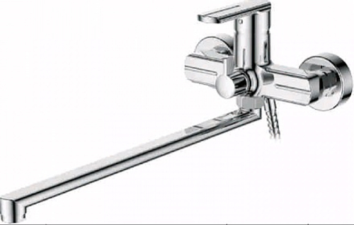 Accoona 71115A Смеситель д/ванны с длинным изливом 400мм. Дивертор в корпусе Латунь 35