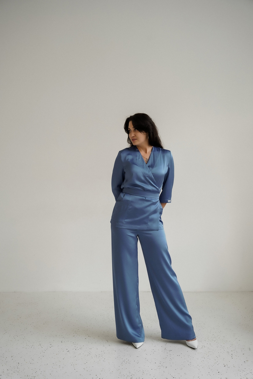 Брюки палаццо сатин