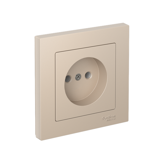 Розетка AtlasDesign 16А без заземл. быстрозажим. клем. в сборе песочн. SE ATN001240S