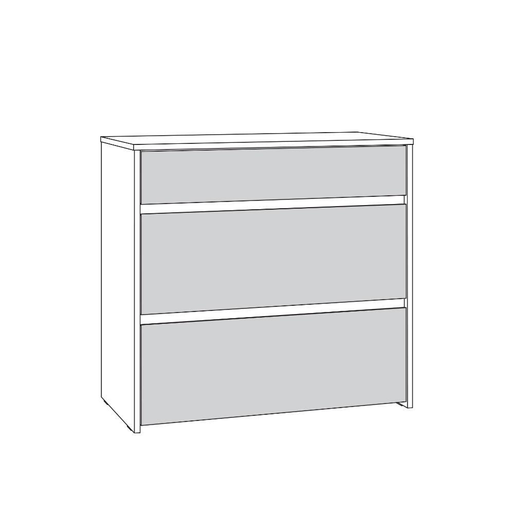 Торонто Комод 13.321 Белый PE шагрень, Стальной Серый