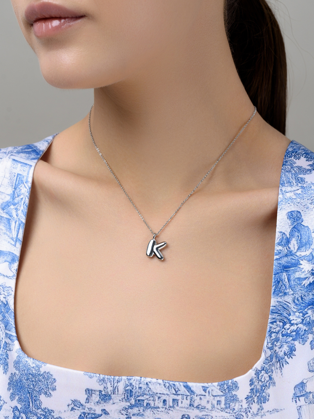 Колье "Simple words K" Silver