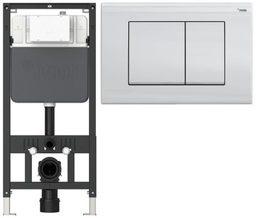 Комплект инсталляции Рехау NOVAFLOW с панелью смыва NOVA QUAD 001 прямоугольной белый, глянцевый