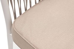 "Касабланка" диван 2-местный плетеный из роупа, каркас алюминий белый муар, роуп бежевый 20мм, ткань бежевая 035