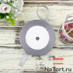 Лента атласная 12 мм  (23 метра, цвет №59 серебряный)