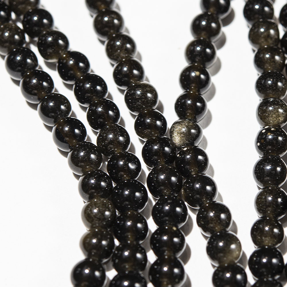 Золотой обсидиан (вулканическое стекло) натуральный, 8,8мм, шар