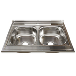 Мойка 80х60 (0,6) 2-х чаш вып 3 1/2 MIXLINE 18см с сифоном