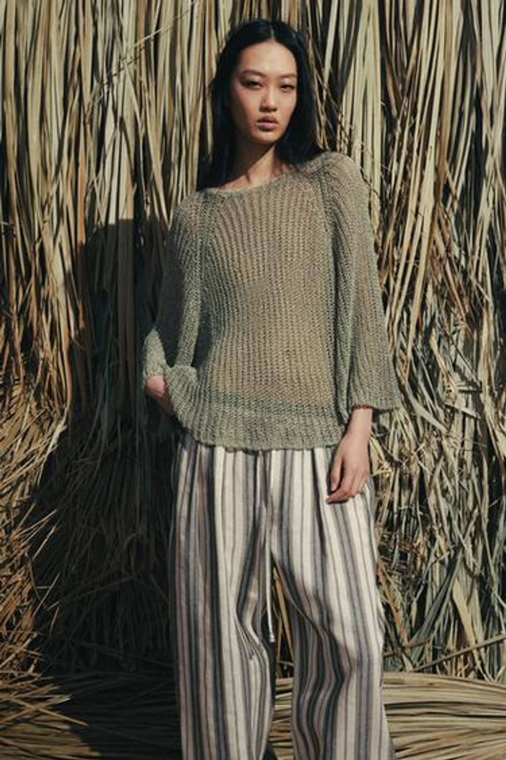 Пижамные брюки в полоску из коллекции ZW - ZARA
