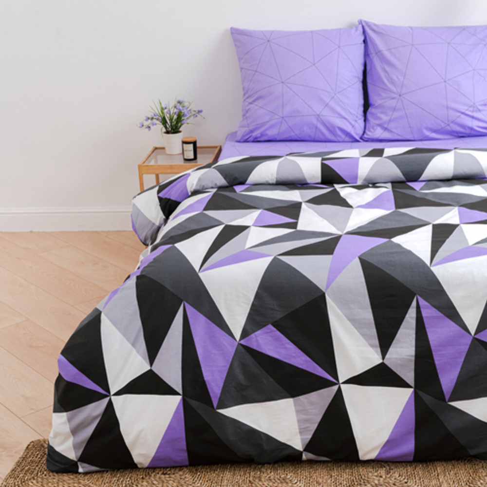Комплект постельного белья Традиция 2,0 спальный, поплин, Мозаика фиолетовый компаньон