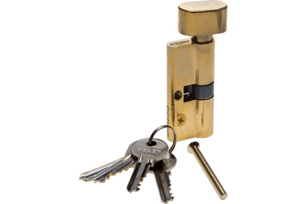 Цилиндровый механизм Зубр Мастер тип ключ-защелка цвет латунь 5-PIN 70 мм 52103-70-1