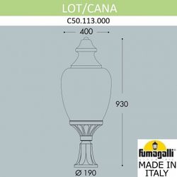 Наземный низкий светильник Fumagalli Cana C50.113.000.AYE27