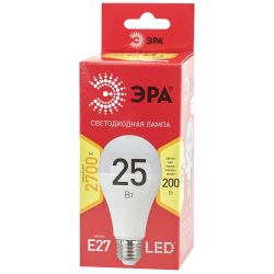 Лампочка светодиодная ЭРА RED LINE LED A65-25W-827-E27 R Е27 / E27 25 Вт груша теплый белый свет | Лампы cветодиодные Груша (A)