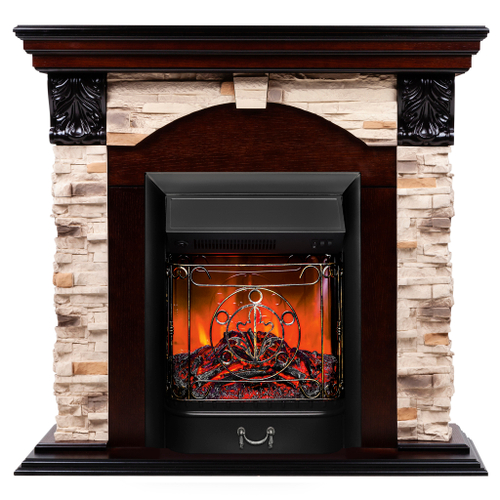 Каминокомплект Real Flame Dublin Rock AO с очагом Majestic Lux Black (без пульта)