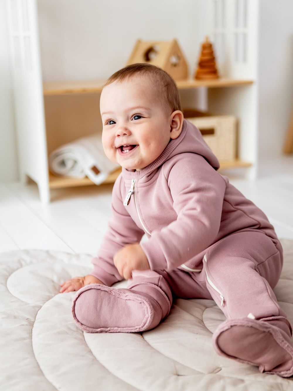 Комбинезон "Дымчатая роза" утепленный 0+